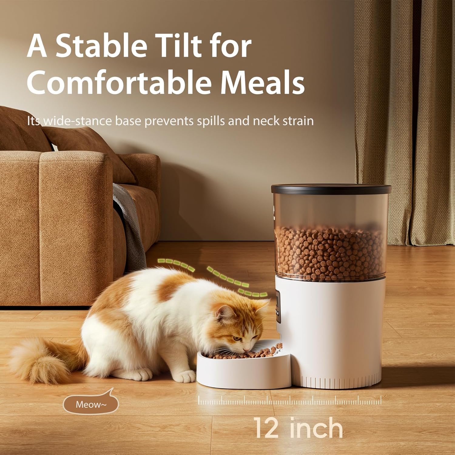 Automatic Cat Feeders, 3L Timed Cat Dry Food Dispenser with Desiccant Bags, Dual Power Supply, Programmable Portion Size, 6 Meals, 20 Portions per Day, Auto Pet Feeder for Cats and Small Dogs